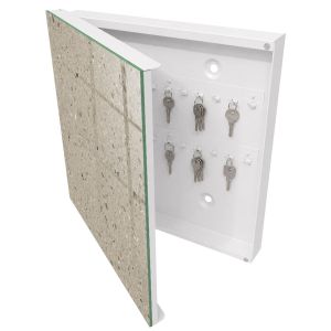 Armario para llaves decorativo 30x30x5, apertura izquierda blanca