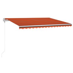 vidaXL toldo automático LED sensor de viento naranja marrón 400x300 cm