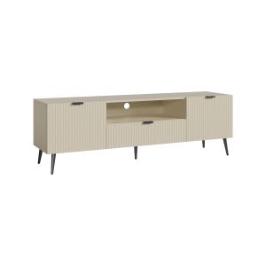 Mesa de tv nand con puertas y cajón 160x40x51cm - color arena [en.casa]