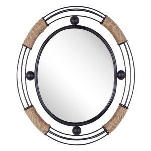 Espejo de pared moulins 50 cm 55 cm metal negro