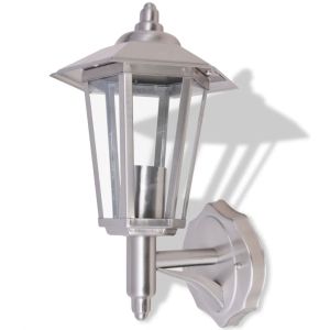 vidaXL lámpara de pared vertical para exterior de acero inoxidable