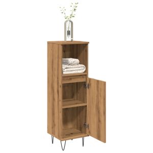Armario de baño madera de ingeniería roble artisan 30x30x100 cm esb8690