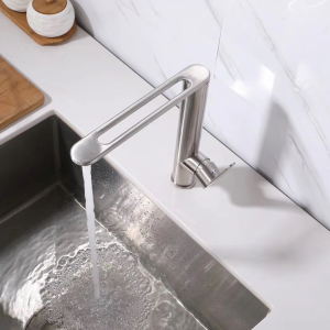 Grifo cocina monomando caño alto 360° | hannoki silver | lardecor