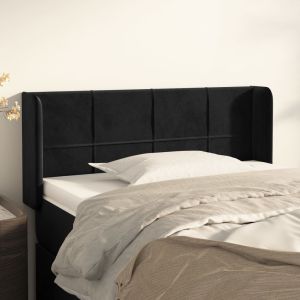 Cabecero de terciopelo negro 93x16x78/88 cm eso3833