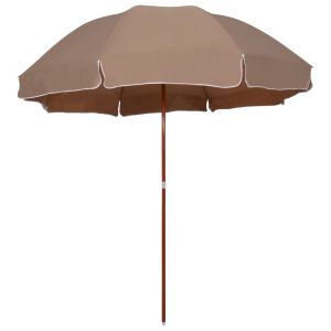 Sombrilla con mástil de acero 300 cm color topo