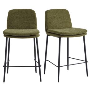 Nolan-silla de bar de tela luxury kaki (x2)