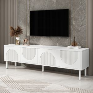 Mueble de tv con 4 puertas blanco 52x180x40cm