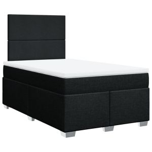 vidaXL cama box spring con colchón tela negro 120x200 cm