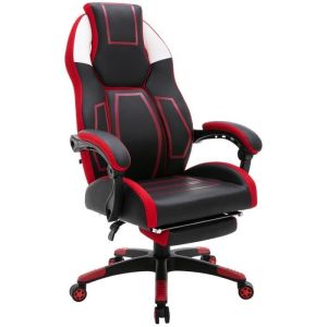 Silla gaming ergonómica - pu - rojo negro