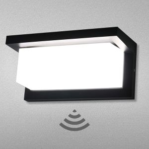 Lámpara de pared aluminio con sensor impermeable 18 w 6000 k blanco