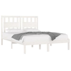 vidaXL estructura de cama madera maciza de pino blanco 120x200 cm