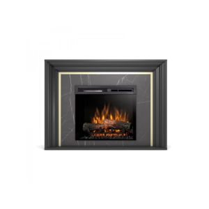 Lanini - chimenea eléctrica LED independiente - mármol negro/negro 23'