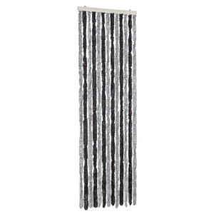 vidaXL cortina antimoscas chenilla gris y negro 56x185 cm