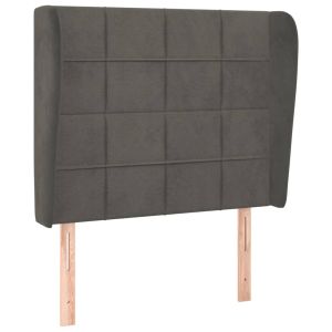 vidaXL cabecero con orejas de terciopelo gris oscuro 83x23x118/128 cm