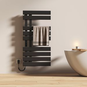 Emke toallero 100x50cm negro mate 350 w con termostato y temporizador