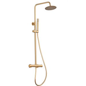 Valaz barra de ducha termostática redonda ajustable 120cm oro mate - 25cm