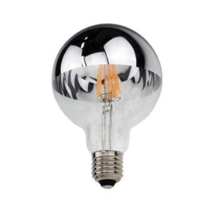 Bombilla LED E27 filamento 7w g95 plata reflectante - blanco cáli