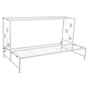 Soporte maceteros de metal blanco 80x44x44