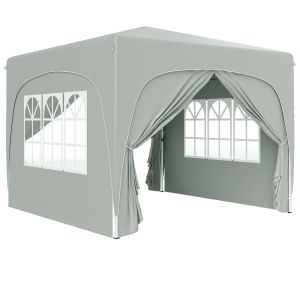 Carpa plegable 300x300x273 cm tela oxford, metal color gris Outsunny