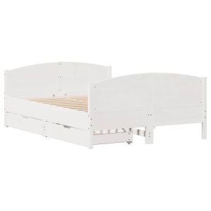 vidaXL estructura de cama sin colchón madera maciza blanca 120x190 cm