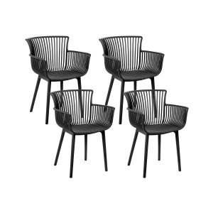 Conjunto de 4 sillas de jardín pesaro negro