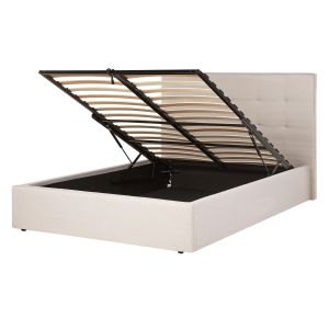 Cama con almacenaje lorient tela beige 140 x 200 cm