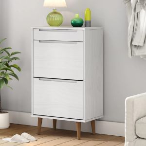 Zapatero molde madera maciza de pino blanco 59,5x35x103 cm