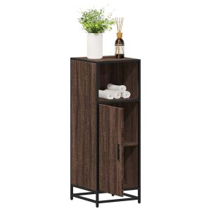 Armario de baño madera contrachapada roble marrón 35x37,5x100cm esb4562
