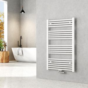 Emke radiador toallero agua caliente tubo redondo blanco 100x60cm