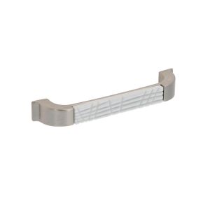 Tirador mueble en zamac y porcel 56 dist entre ejes 128 mm satin lote de 6