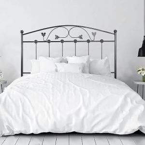 Cabecero de forja manchego, negro plata para cama de 90 cm