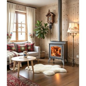 Estufa de leña robusta Juan Panadero Dakota 11 kw / Alto rendimiento 85 %