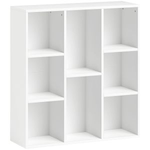 Librería 74.3x24x80 cm color blanco Homcom, oficina - muebles de oficina