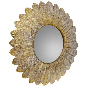 Espejo de pared de metal dorado 72.5x4.5x72.5