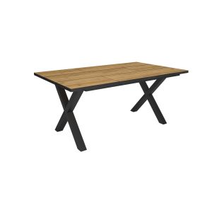 Mesa comedor, 167x90x74cm, roble y negro rf3818