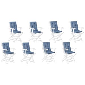 Conjunto de 8 cojines de jardín maui premium azul
