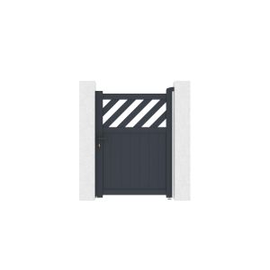Puerta peatonal helmis 1m h.140 aluminio gris ajustable