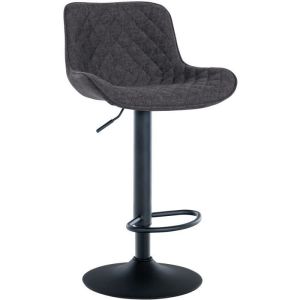 Taburete de bar regulable negro de tela - 48 cm