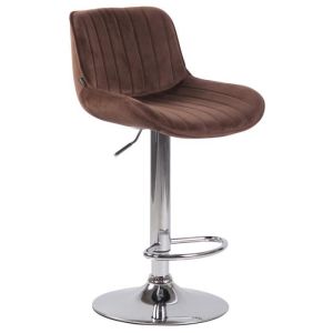 Taburete de bar elegante de terciopelo - marrón