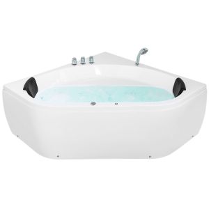 Bañera de hidromasaje LED esquinera meves 140 x 140 cm blanco