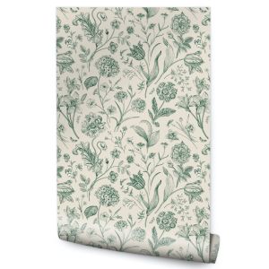 Papel Pintado Flores Silvestres Plantas Naturaleza Hojas Ramas 53cm x 10m