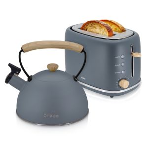 Nordic set tostadora pan ranura ancha 2 reban briebe skt1177gry gris 870w
