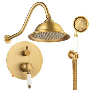 Conjunto de ducha empotrado, bronce