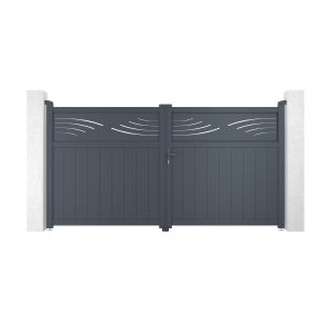 Puerta automática abatible 3m halti a.160cm gris + motor tanker b700