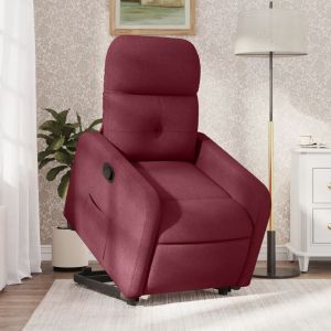 Sillón reclinable elevable tela rojo tinto qweo1409