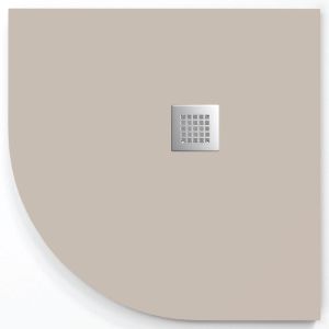 Plato de ducha  onda curve crema  90x90 cm (radio 50) rejilla acero inox.