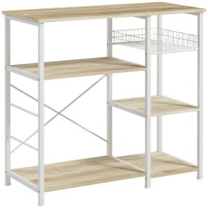 Estantería de cocina 90x40x84.5 cm color marrón Homcom, hogar - cocina