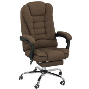 Silla de oficina poliéster marrón 70x65x118 cm
