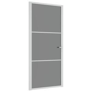 vidaXL puerta interior vidrio egs y aluminio blanco 93x201,5 cm