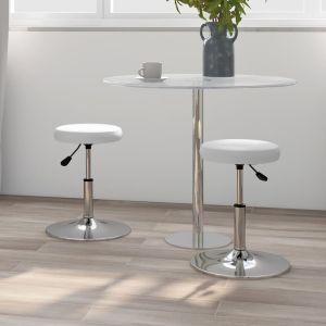 Sillas de comedor 2 unidades cuero sintético blanco es4475